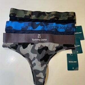 NWT Tommy John Women’s Thong Set – Cool Cotton + Second Skin – Camo (3-Pack)